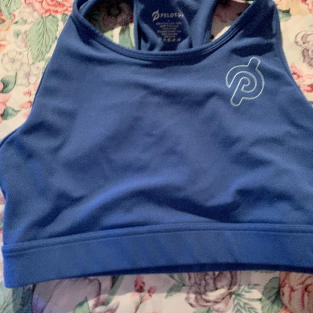 Peloton Royal Blue High-Neck Racerback Sports Bra Size Larfe - Picture 2 of 5
